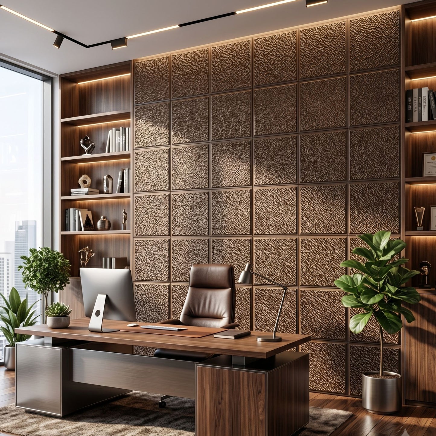 Oak Wood Self Adhesive PVC wall Panels Textured Design
