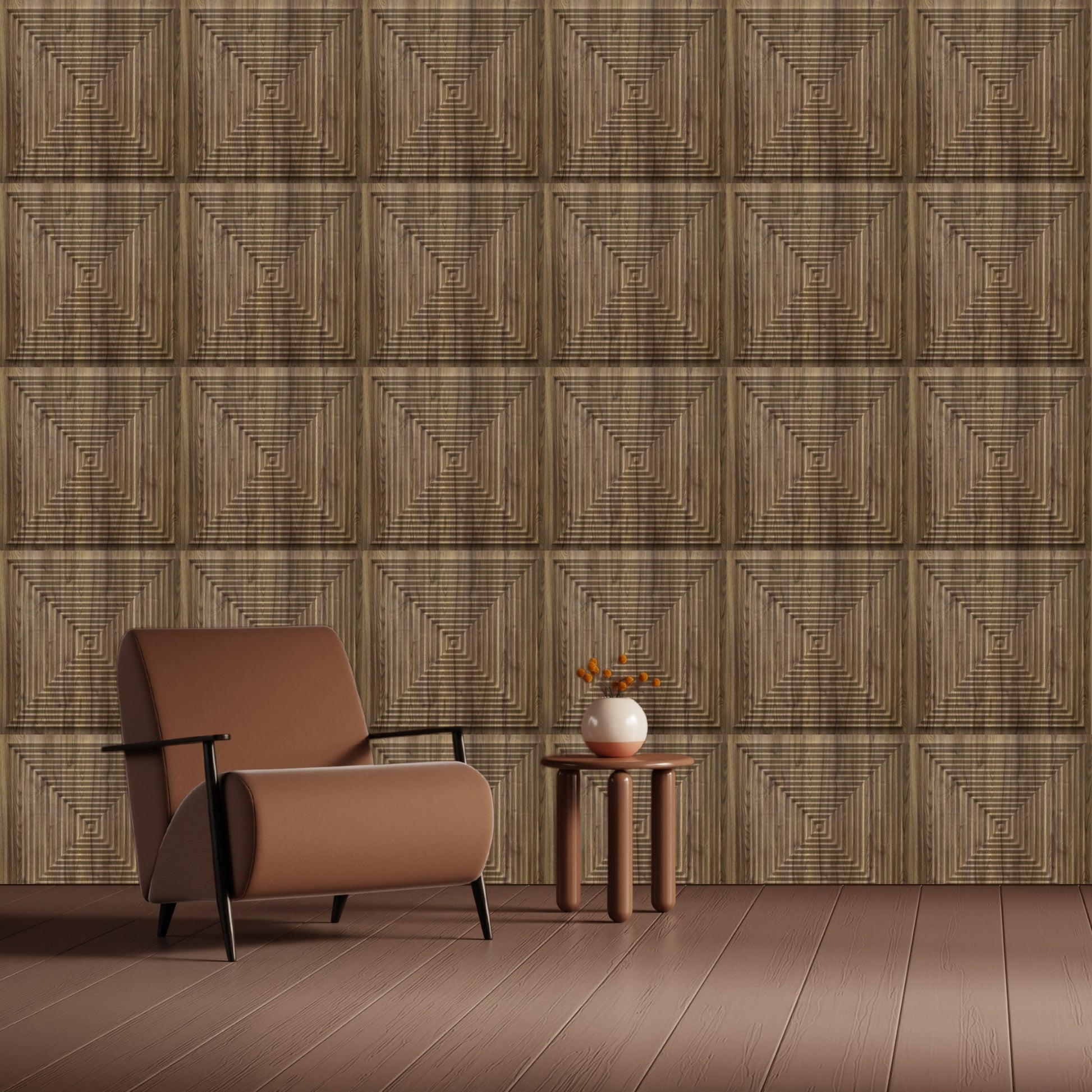 Oak Wood Self Adhesive Panels Square Design TP112