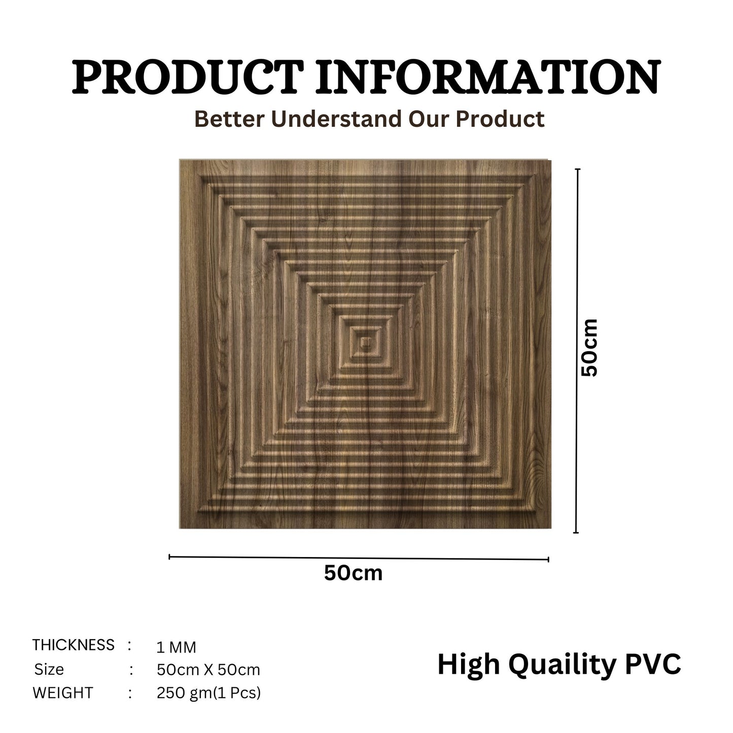 Oak Wood Self Adhesive Panels Square Design TP112
