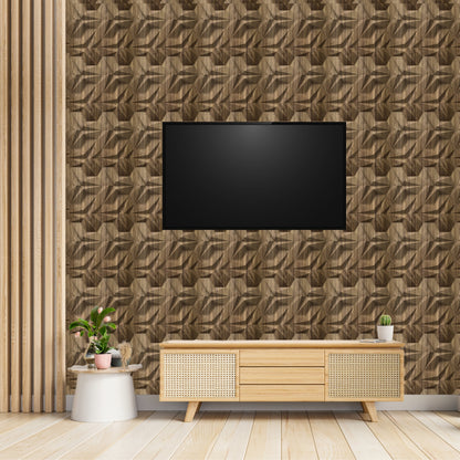 Oak Wood 3D Wall Panels Hexagon Design