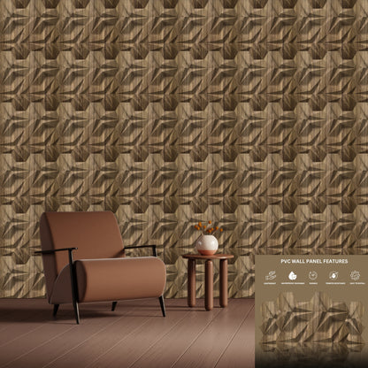 Oak Wood 3D Wall Panels Hexagon Design