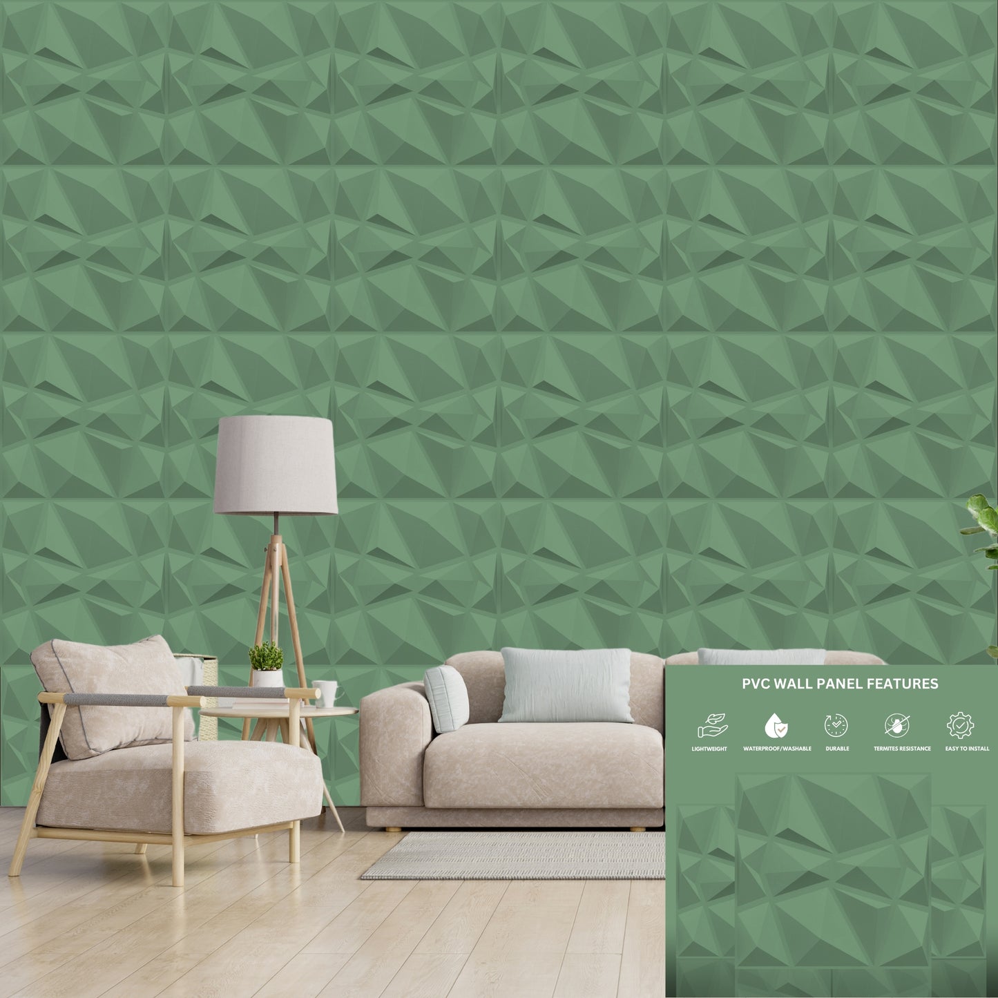 3D Wall Panels - PVC Stone Design 50X50 cm