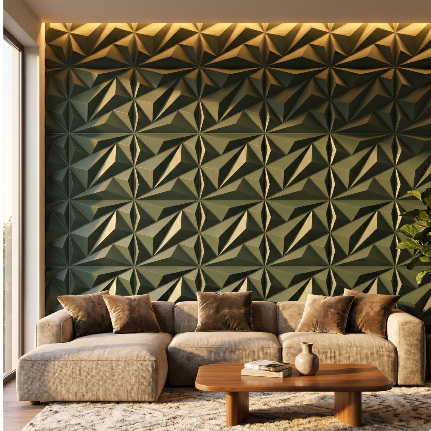 Olive Green 3D Wall Panels Alps Design-2