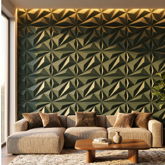 Olive Green 3D Wall Panels Alps Design-2