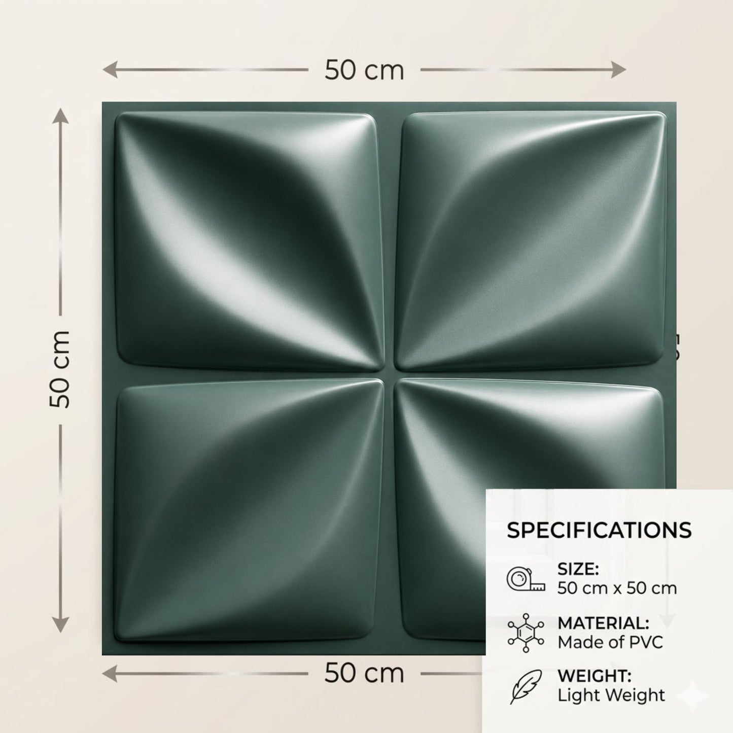 Olive Green Bloom Design 3D Wall Panel View-3
