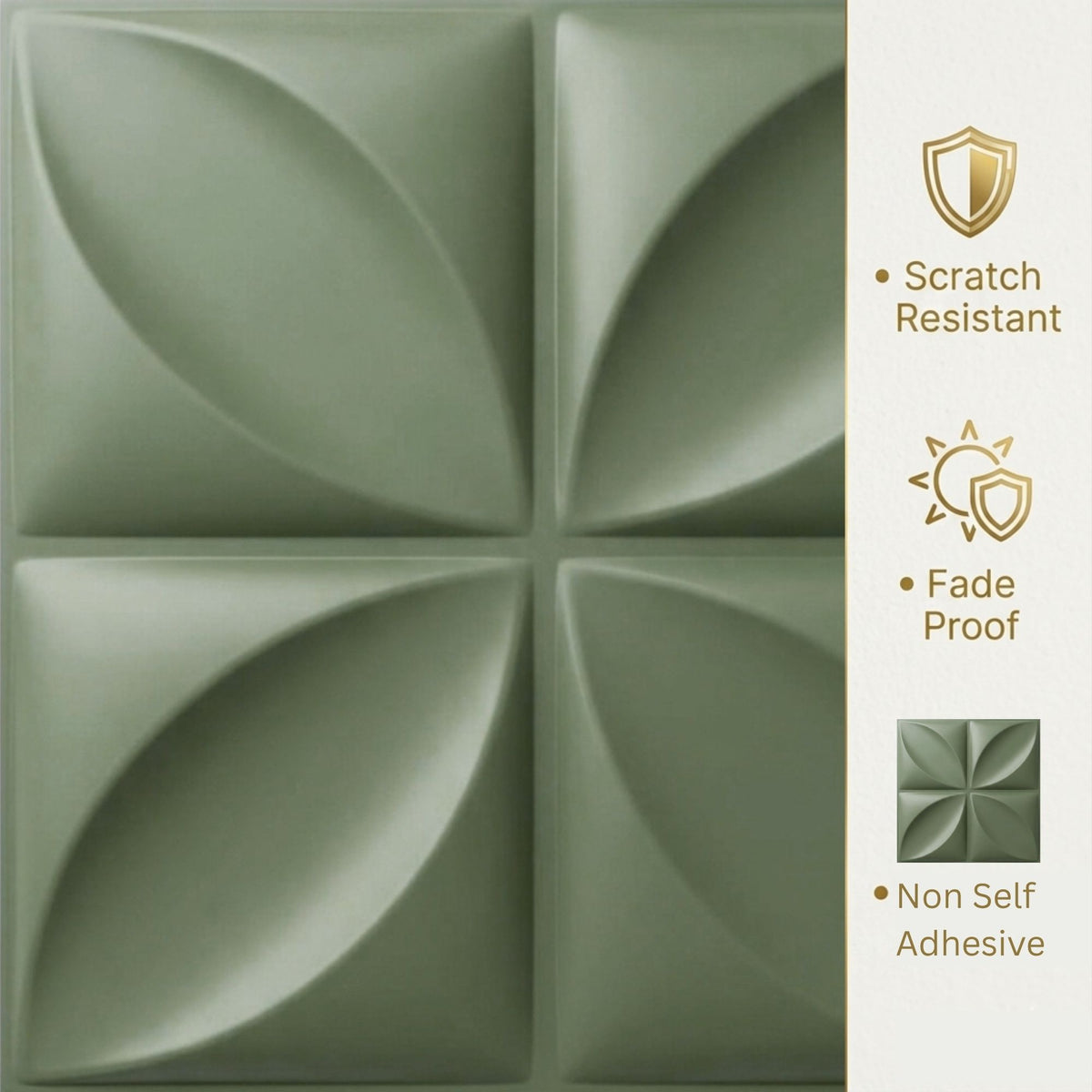 Olive Green Butterfly Design 3D Wall Panel-3