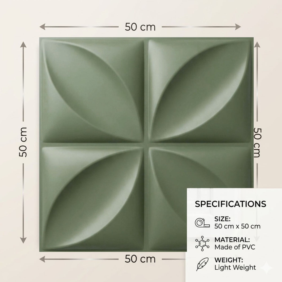 Olive Green Butterfly Design 3D Wall Panel-4