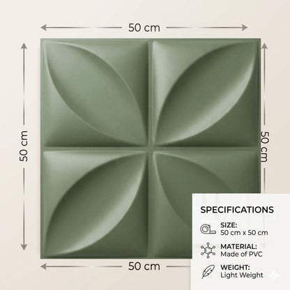 Olive Green Butterfly Design 3D Wall Panel-4