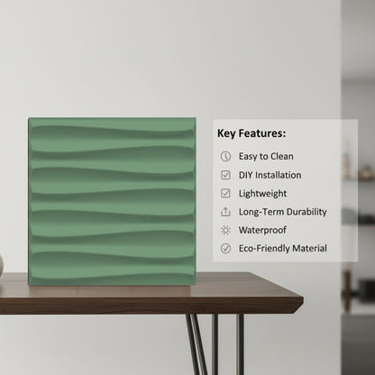 Olive Green 3D Wall Panels Dune Design