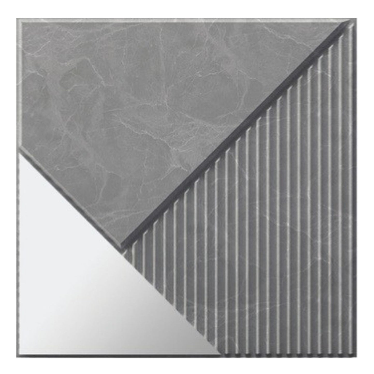 3D Mirror Wall Panels for Home Decor PVC Plaina Design 50X50 cm