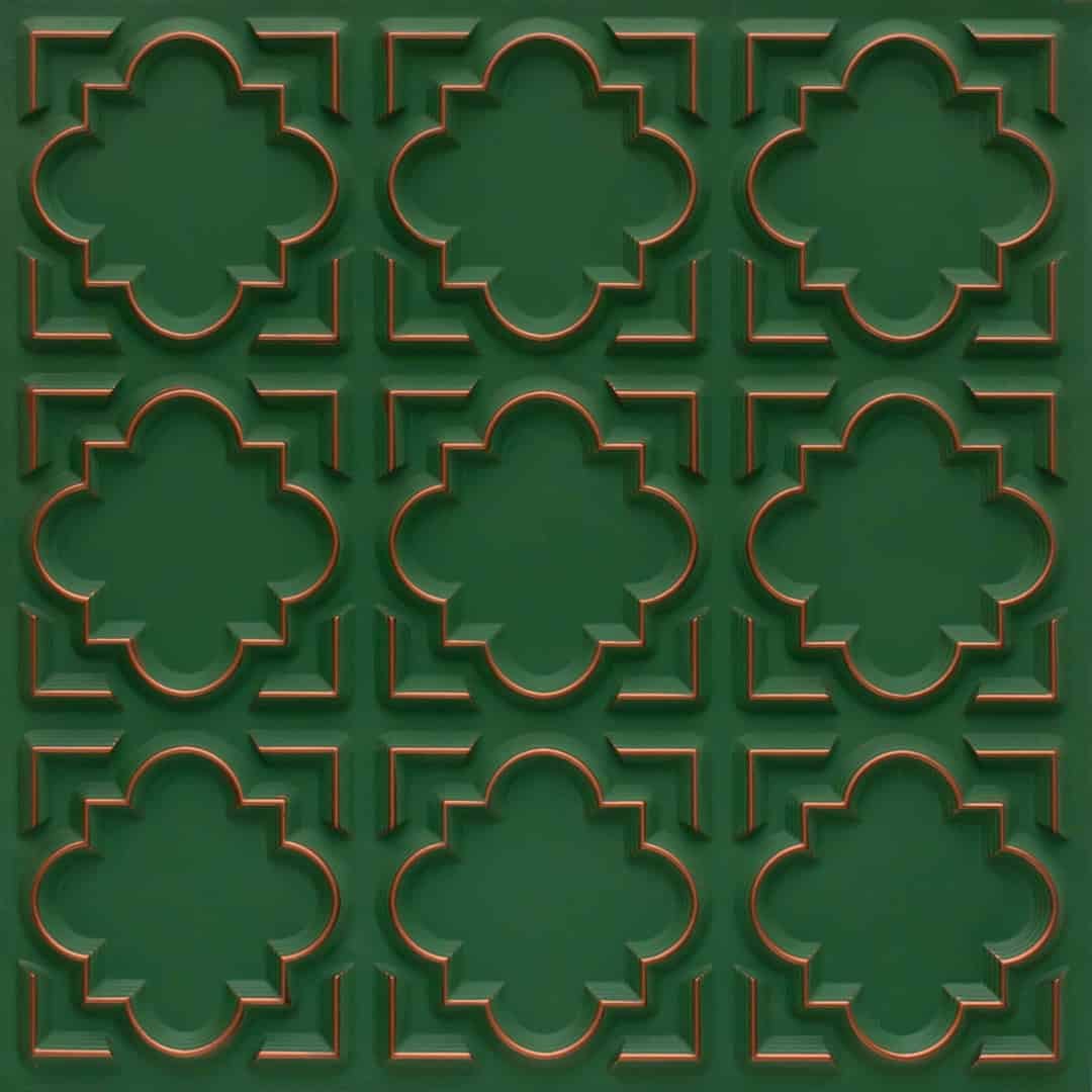 Patina Dark Color Quatrefoil Design 3D Ceiling Panel
