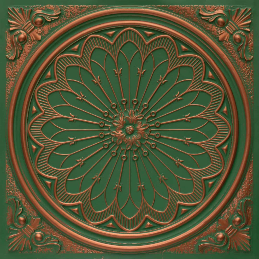 Patina Deep and Dark Color Grand Dahlia Design PVC Ceiling Panel