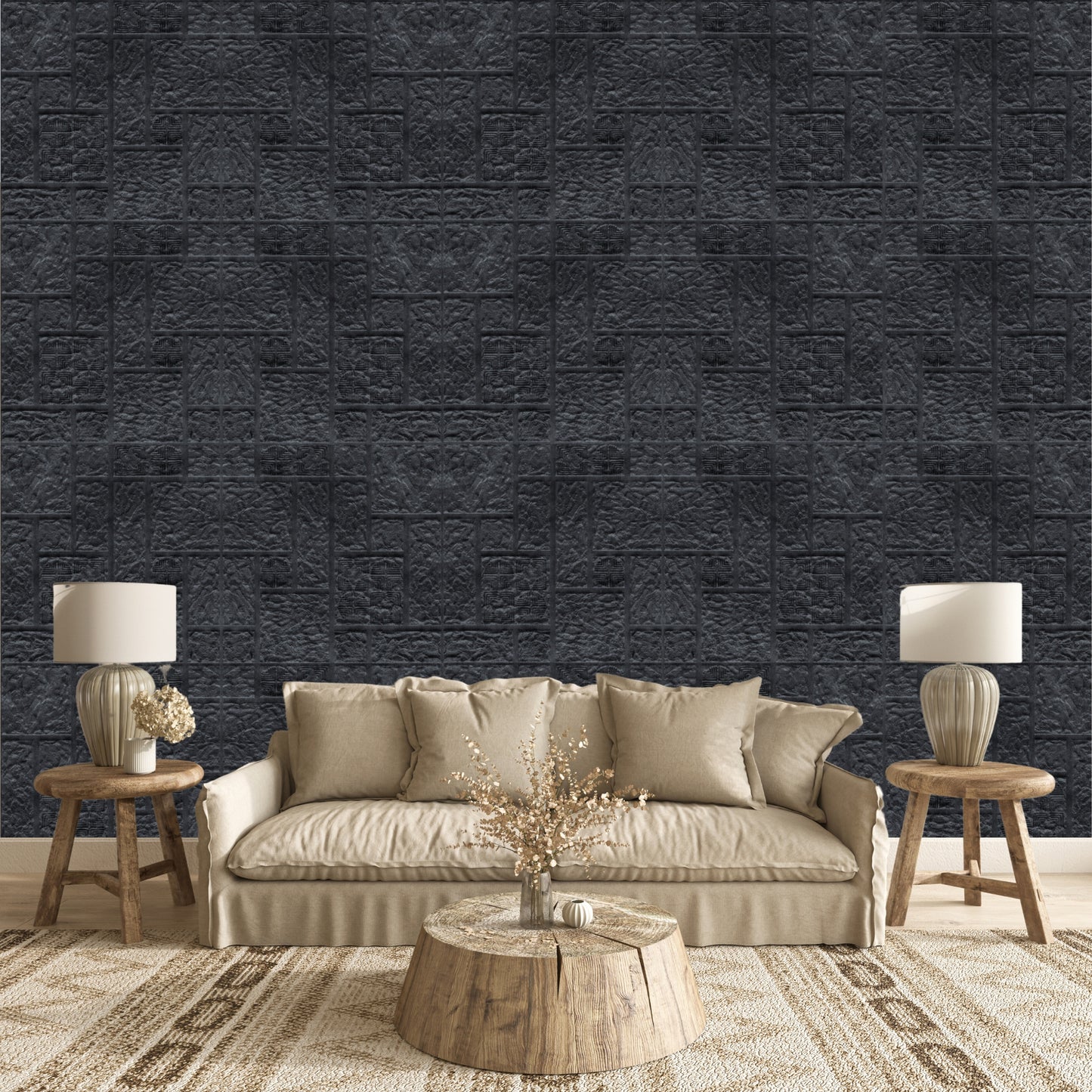 Pine Wood Self Adhesive Wall Panels Abstract Design