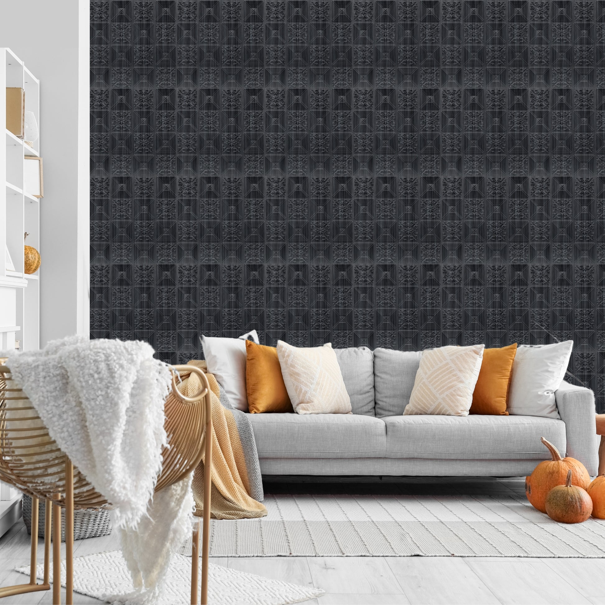 Pine Wood Self Adhesive Wall Panels Flower Design