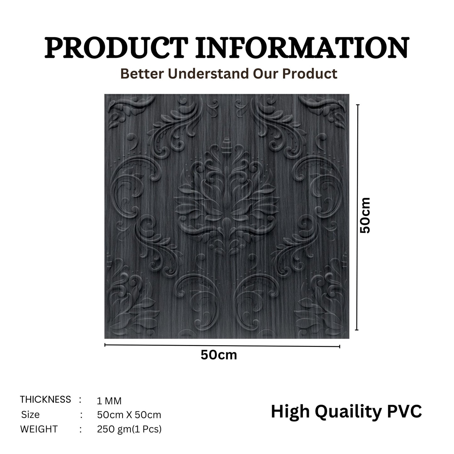 Pine Wood Self Adhesive Panels Damask Design
