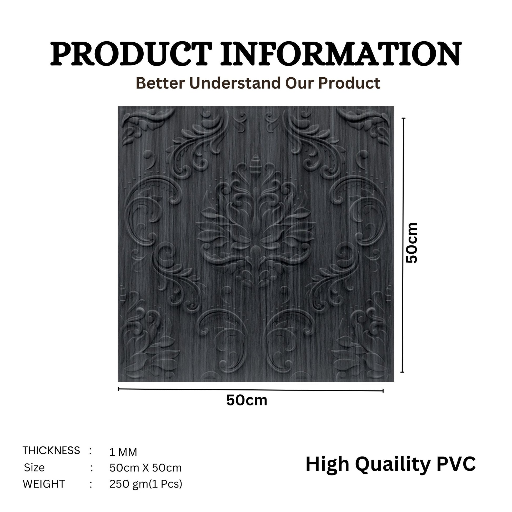 Pine Wood Self Adhesive Panels Damask Design

