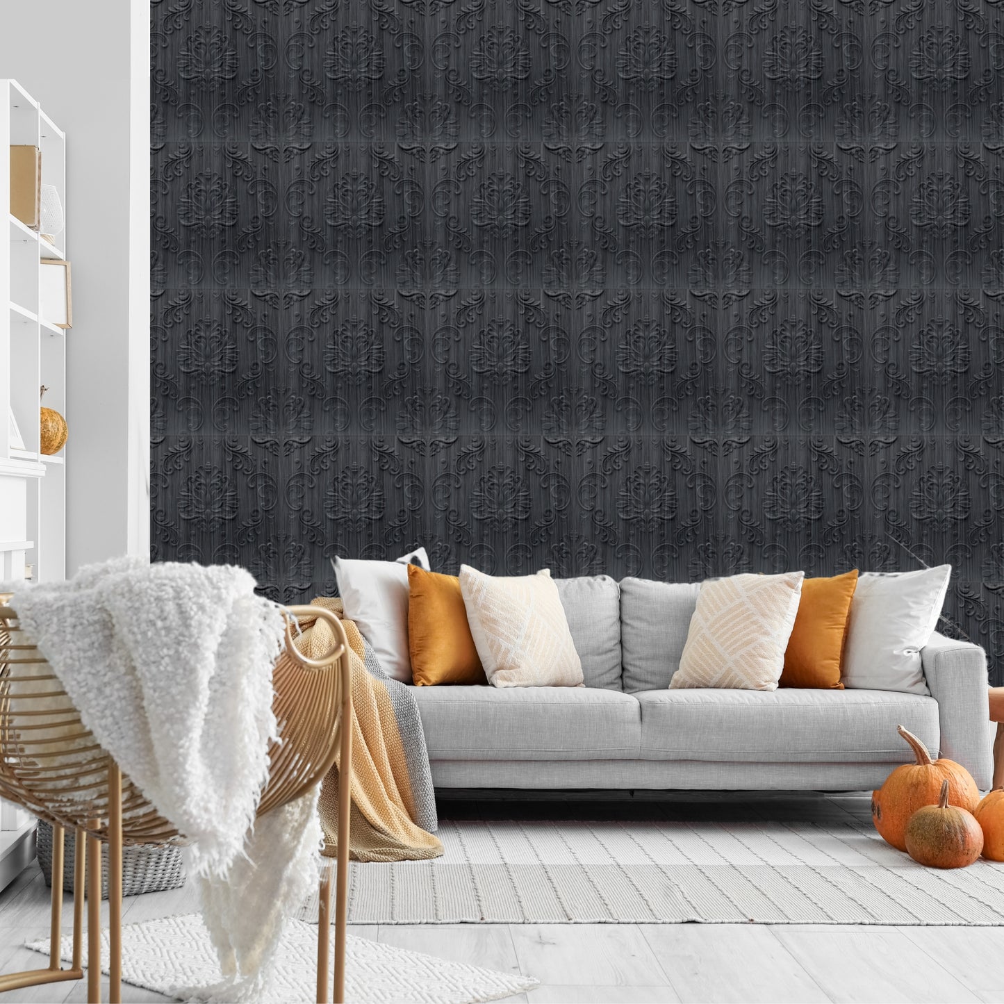 Pine Wood Self Adhesive Panels Damask Design
