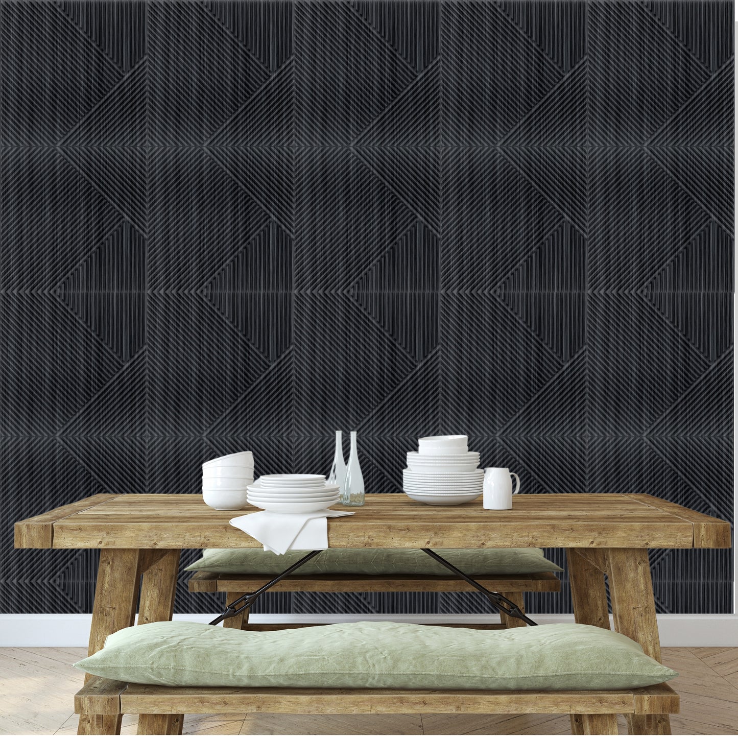 Pine Wood Self Adhesive Panels Stripe Design