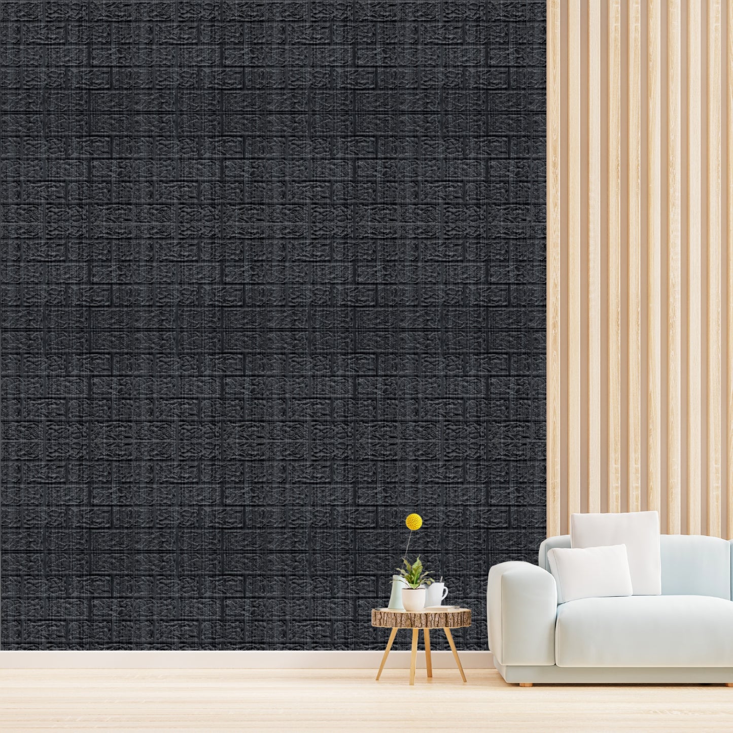 Pine Wood Self Adhesive 3D Panels Brick Design