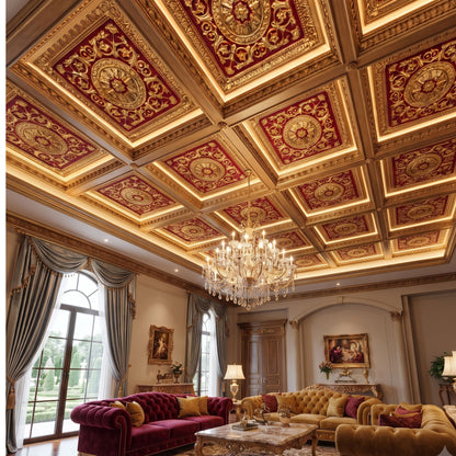 Pink Gold Rajwada Design 3D ceiling Panel-1