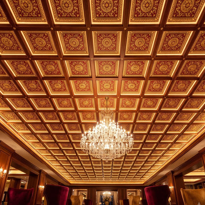 Pink Gold Rajwada Design 3D ceiling Panel-2
