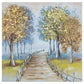 Handmade Embossed Canvas Art Painting With Wooden Frame for Wall Decor, Tree-Lined Road Painting Art, Size - 81 (H) X 81 (W) Cm