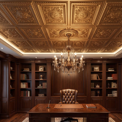 Rajwada Design Gold Color 3d Ceiling Panel-1