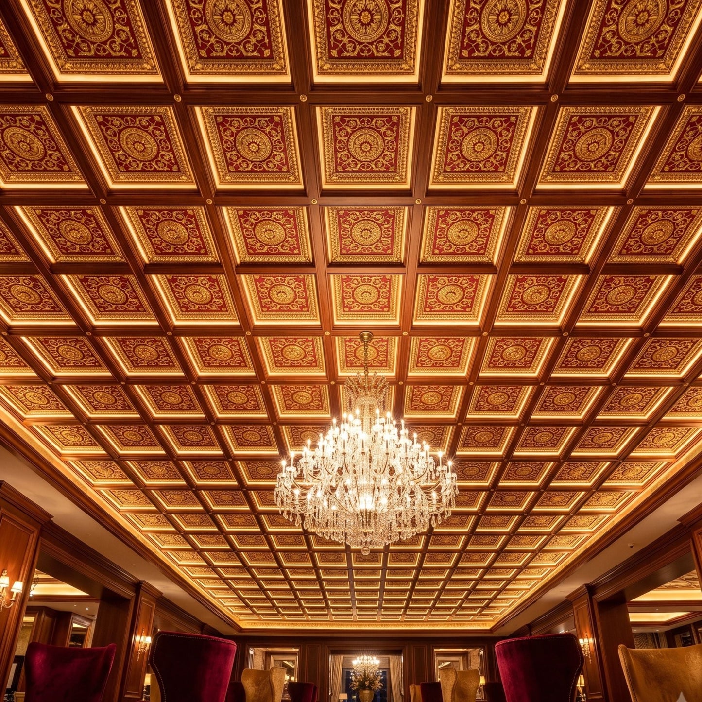 Rajwada Design Pink Gold Color 3d Ceiling Panel-1