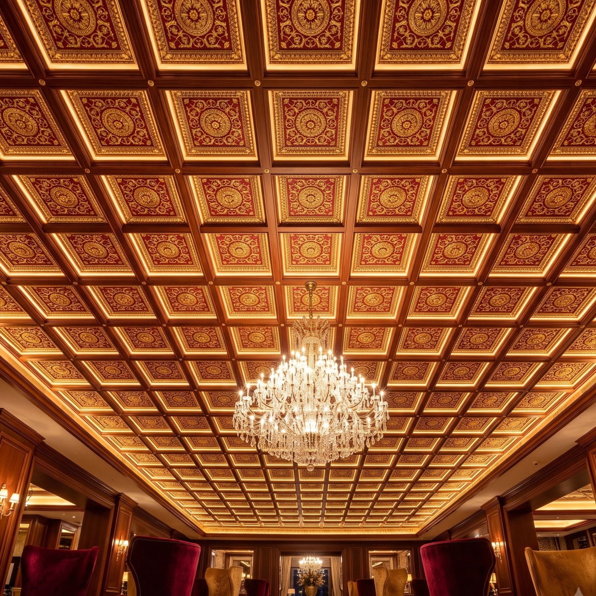 Rajwada Design Pink Gold Color 3d Ceiling Panel-1