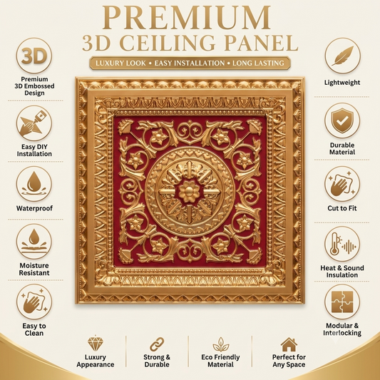 Rajwada Design Pink Gold Color 3d Ceiling Panel-4