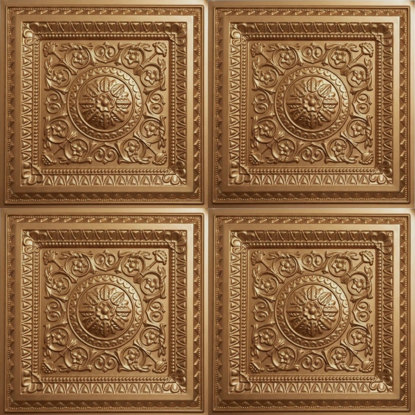 Rajwada Square Design Golden 3D Ceiling Panel