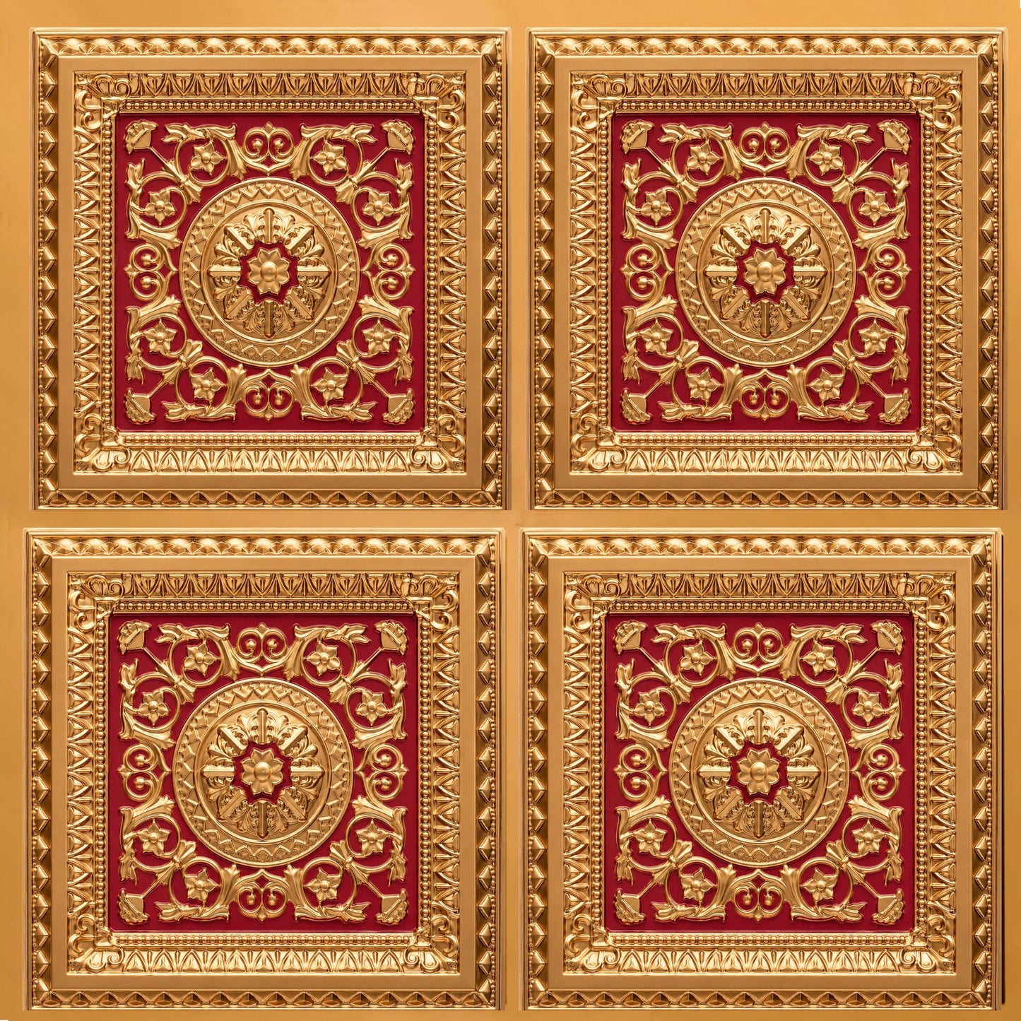 Rajwada Square Design Pink Gold 3D Ceiling Panel