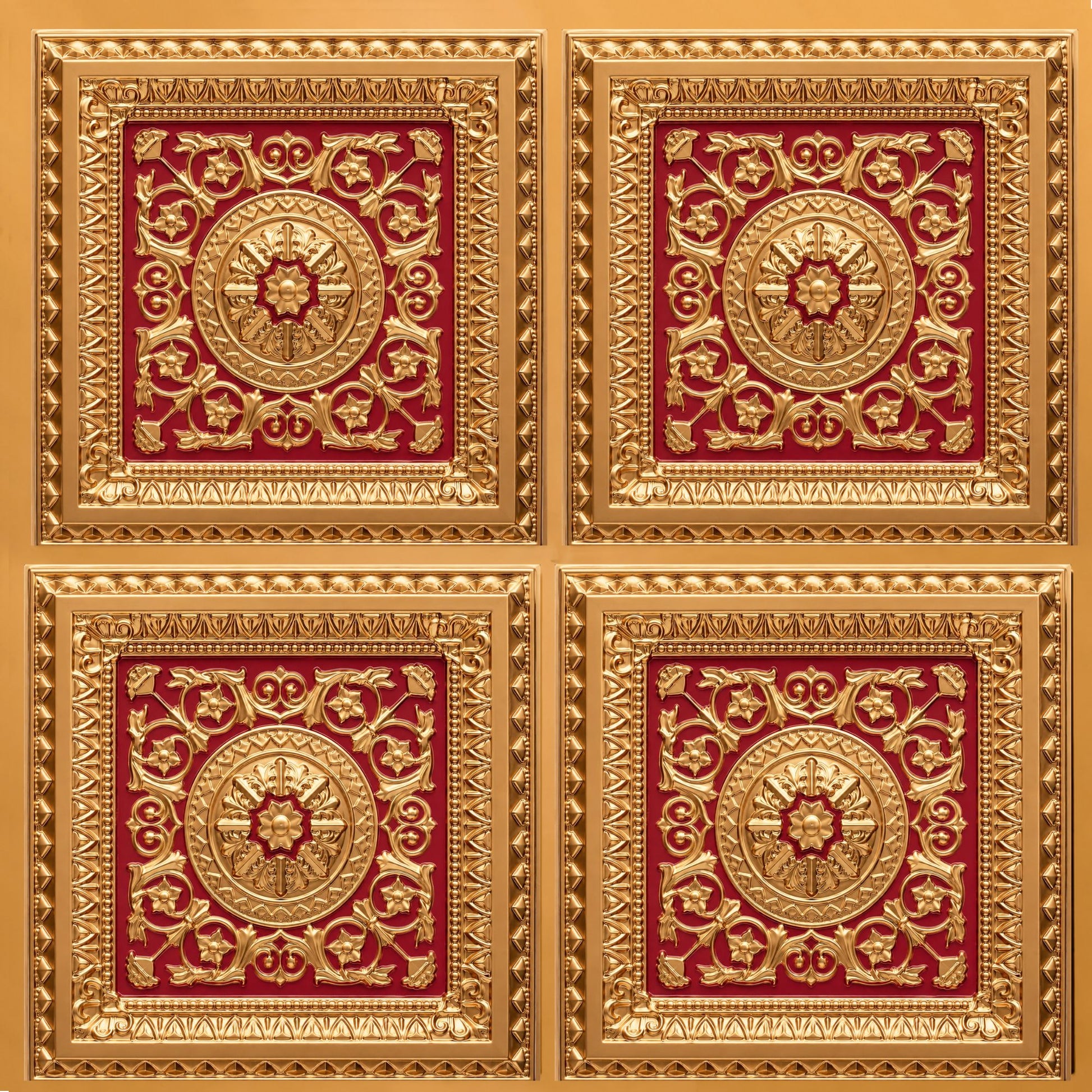 Rajwada Square Design Pink Gold 3D Ceiling Panel