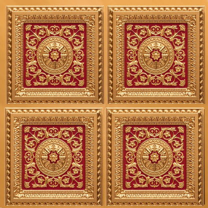 Rajwada Square Design Pink Gold 3D Ceiling Panel