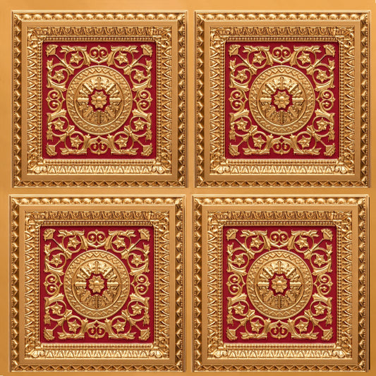 Rajwada Square Design Pink Gold 3D Ceiling Panel
