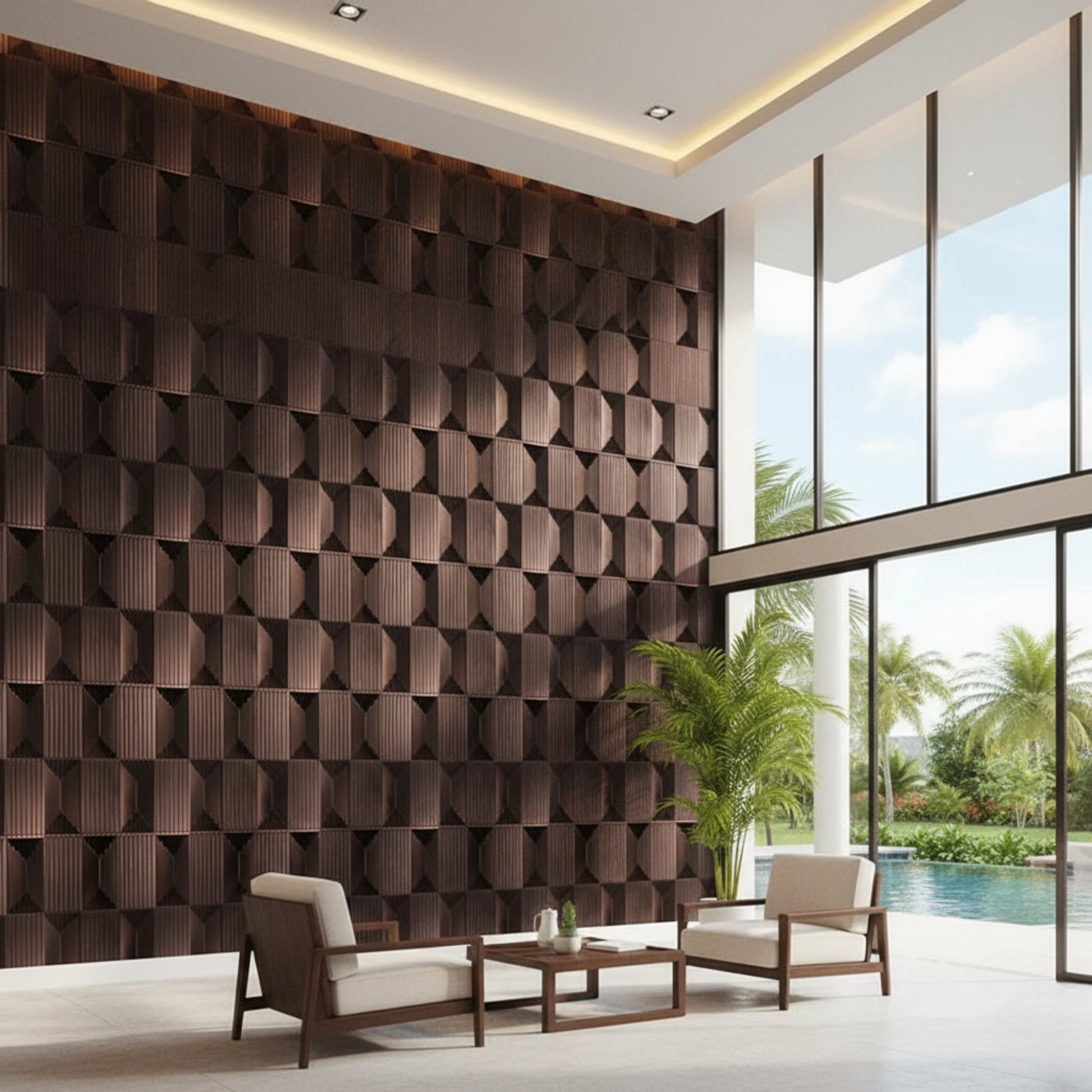 Red Coper 3D Wall Panels Artisan Design