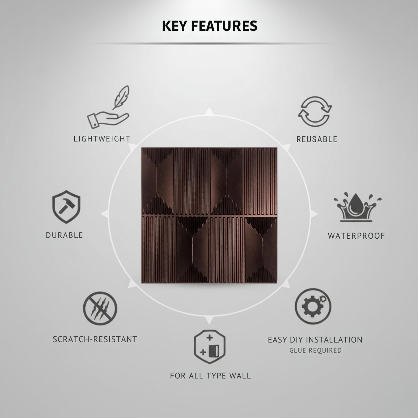 Red Coper 3D Wall Panels Artisan Design