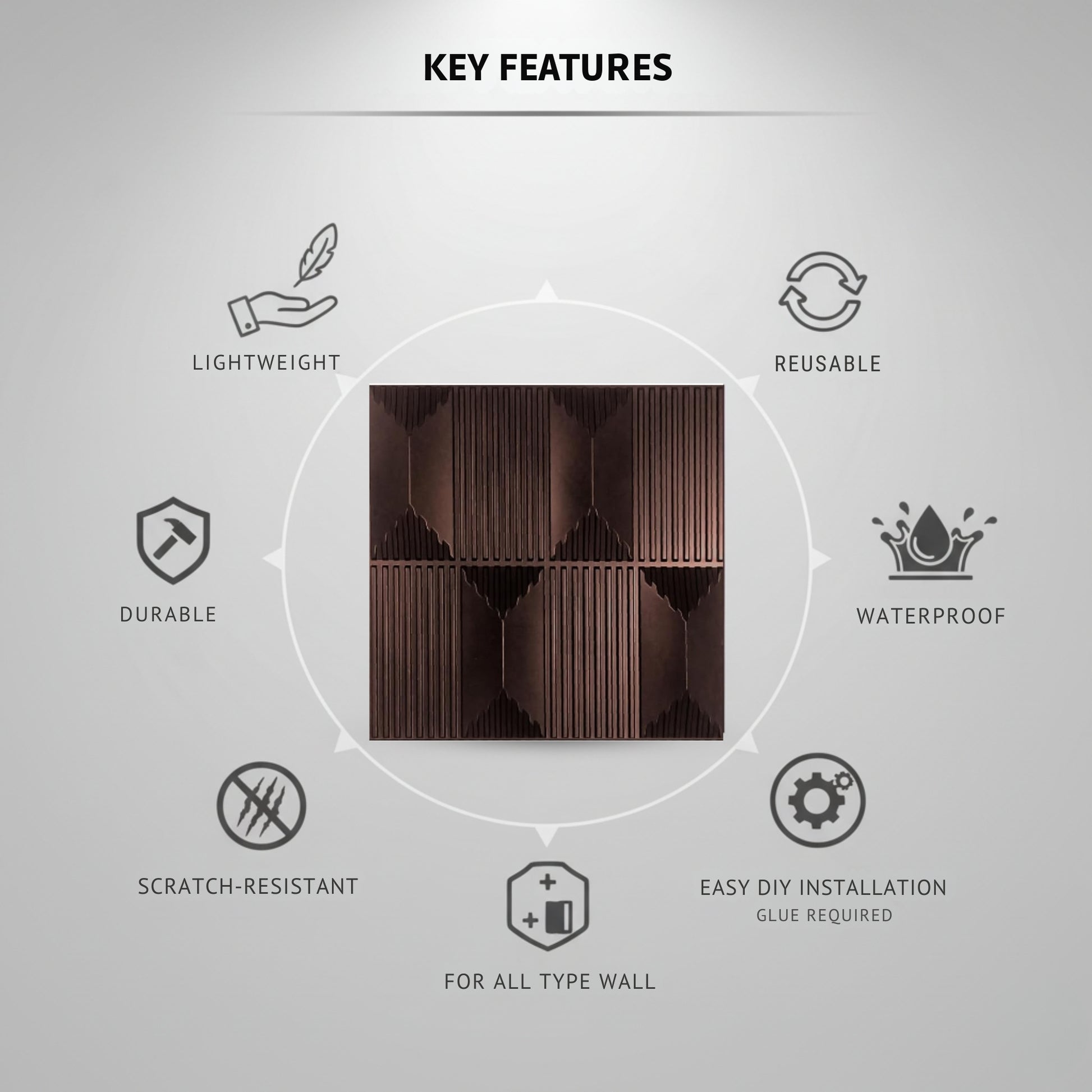 Red Coper 3D Wall Panels Artisan Design