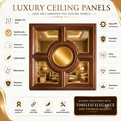 Red Copper Regal Medallion Design With 5 Side Gold Mirror-2