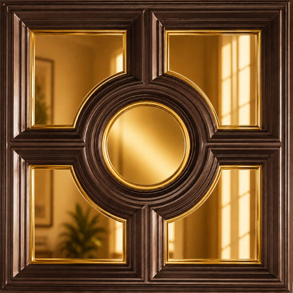 Red Copper Regal Medallion Design With 5 Side Gold Mirror