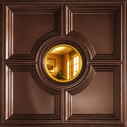 Red Copper Regal Medallion Design With Gold Mirror