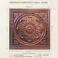 Red Copper Regal Ornate Design 3D PVC Ceiling Panel Measurement View