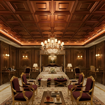 Red Copper Square Design 3d Ceiling Panel-2