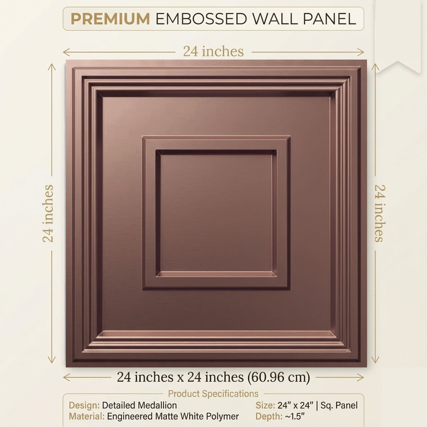 Red Copper Square Design 3d Ceiling Panel-4