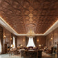Red  Copper Sunburst Panel Design 3D PVC Ceiling Panel Living Room view