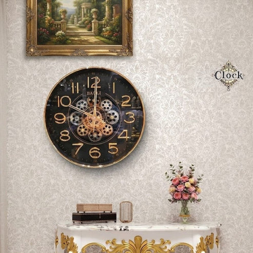 Classic Wall Clock Decorative Size-33 cm | Gold Black