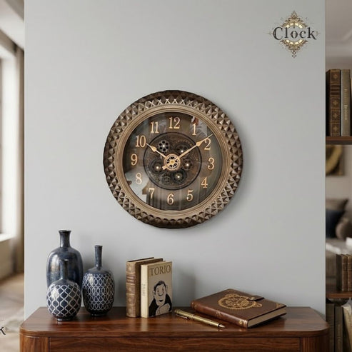 Classic Wall Clock Decorative Size-46 cm | Crystal Copper
