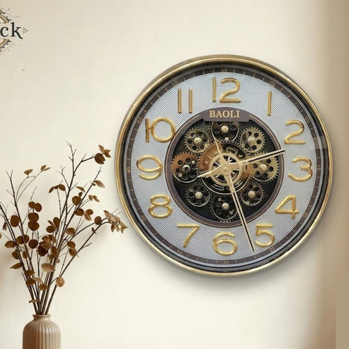 Classic Wall Clock Decorative Size-33 cm | Gold Coffee