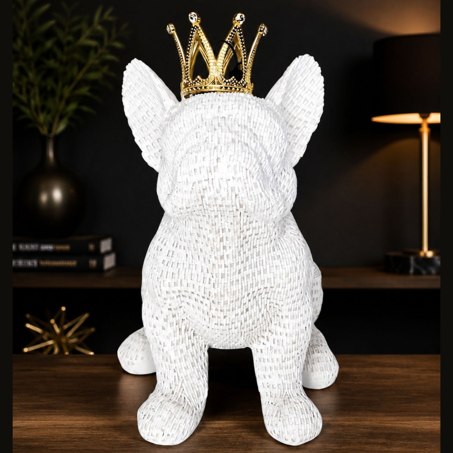 Royal Animal Figurine with Golden Crown For Home Decor -1