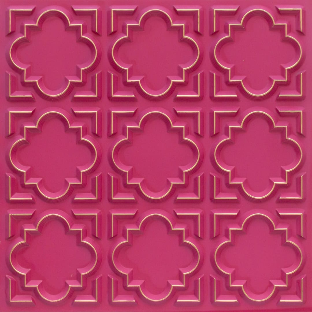 Royal Ruby Color Quatrefoil Design 3D Ceiling Panel
